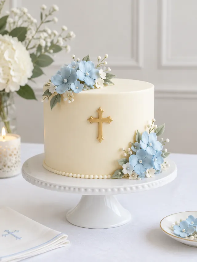 La torta con una cruz dorada
