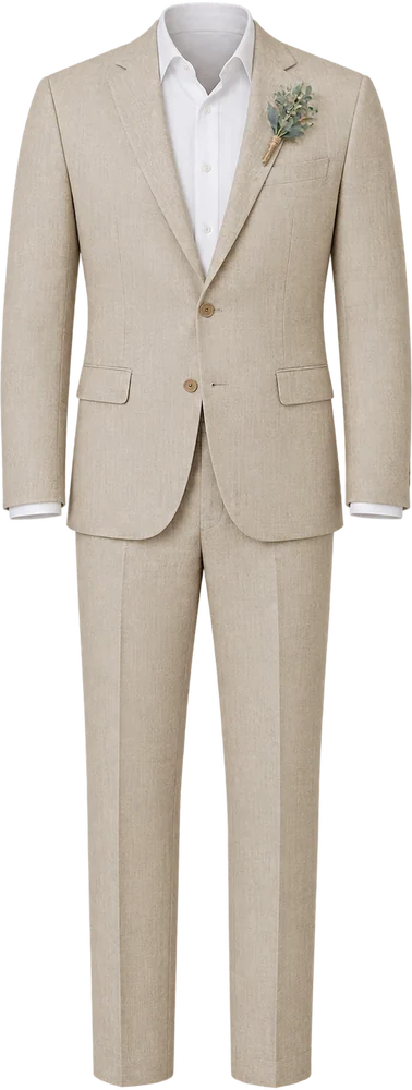 Terno claro con camisa blanca