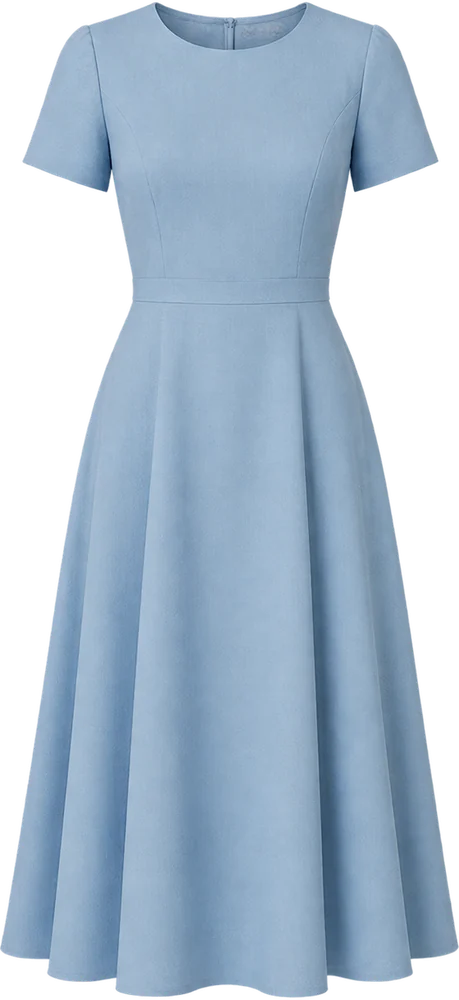 Vestido midi celeste de día