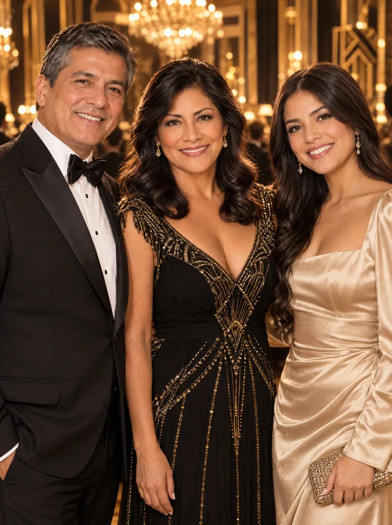 Carmen con su esposo y su hija Valeria