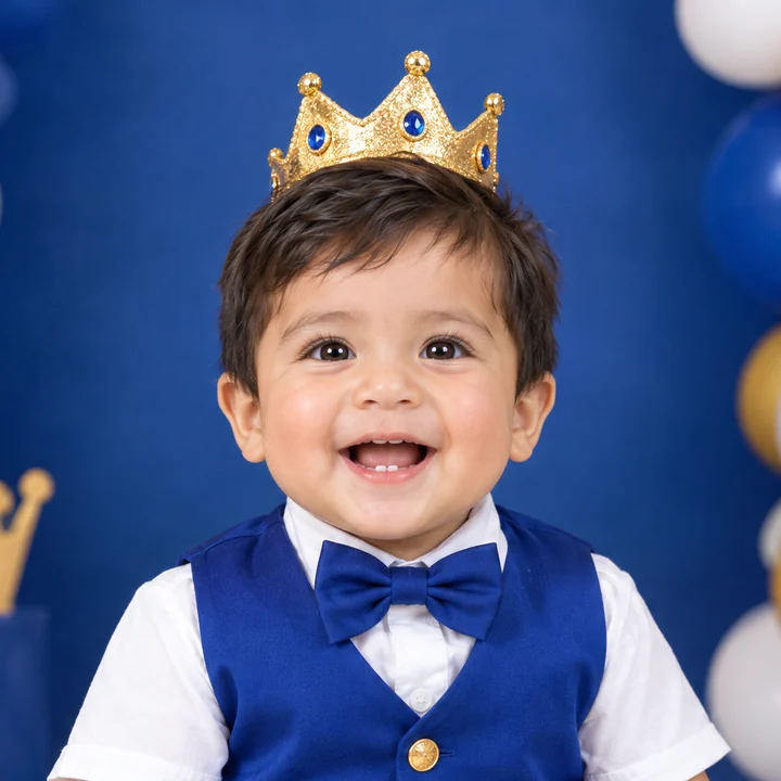 Mateo con su corona