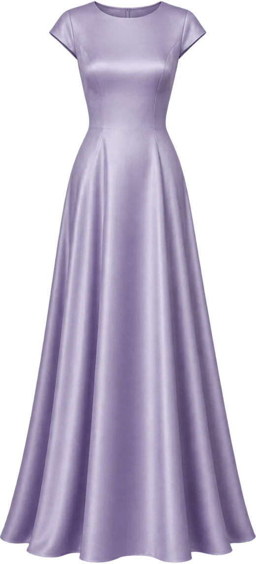 Vestido largo de gala color lavanda